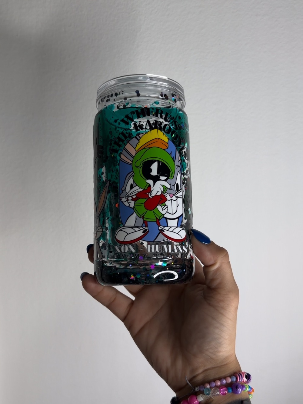 Looney Tunes Marvin the Martian Glitter Snow globe tumbler